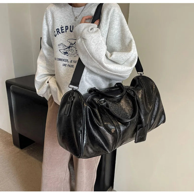 Pu fitness tote bag with large capacity waterproof crossbody handbag - product image