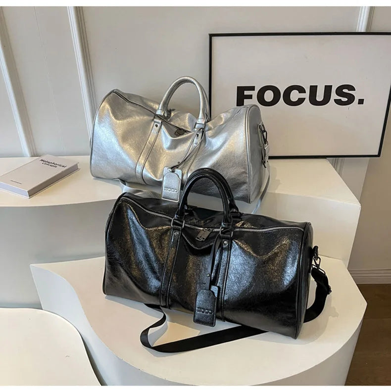 Pu fitness tote bag with large capacity waterproof crossbody handbag - product image