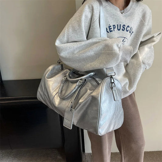 Pu fitness tote bag with large capacity waterproof crossbody handbag - product image