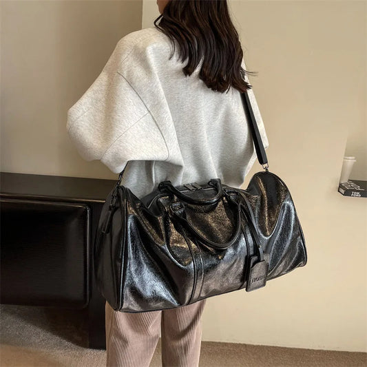 Pu fitness tote bag with large capacity waterproof crossbody handbag - product image