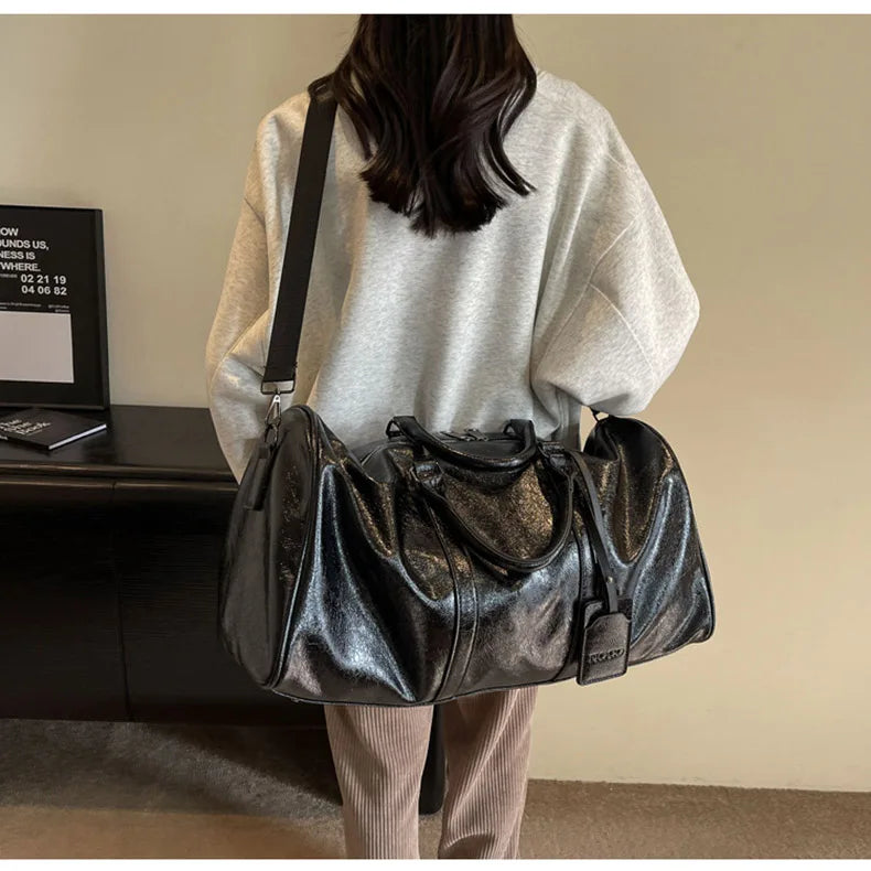 Pu fitness tote bag with large capacity waterproof crossbody handbag - product image