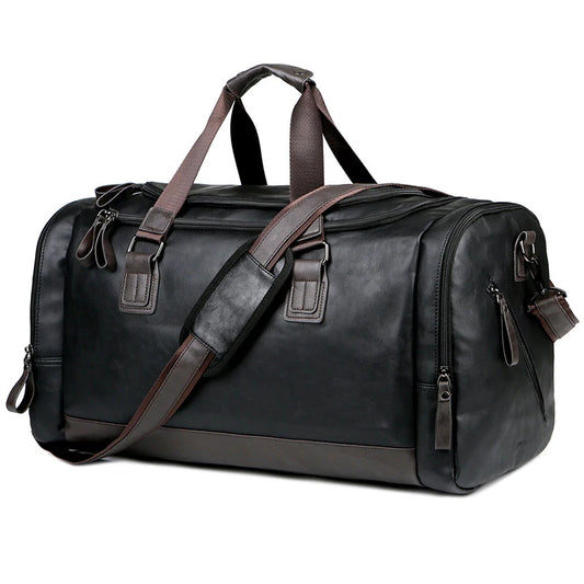 Pu gym travel duffel bag large capacity multi-pocket multi-carry shoulder bag - product image
