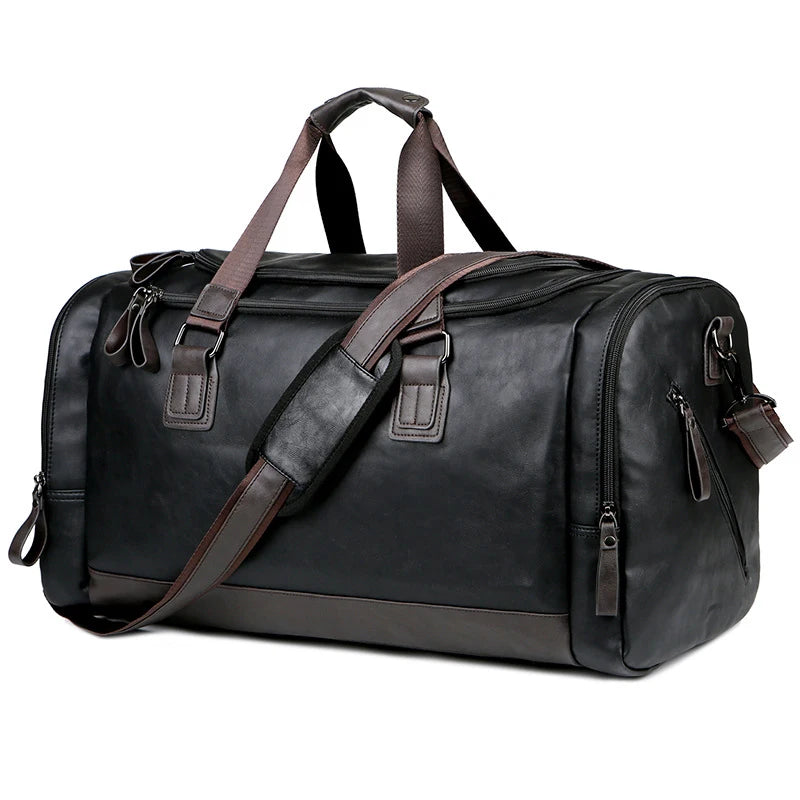 Pu gym travel duffel bag large capacity multi-pocket multi-carry shoulder bag - product image