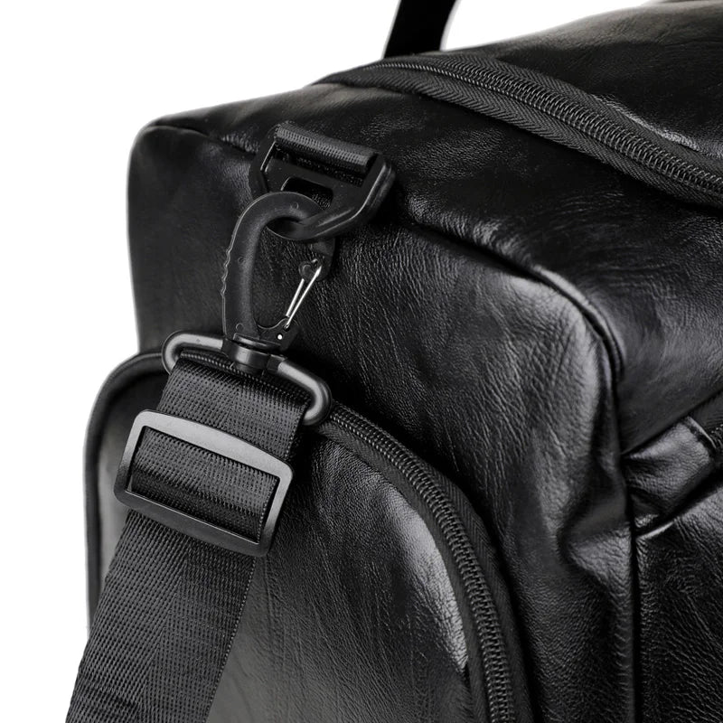 Pu large travel gym handbag shoes pocket waterproof multi-compartment design - product image