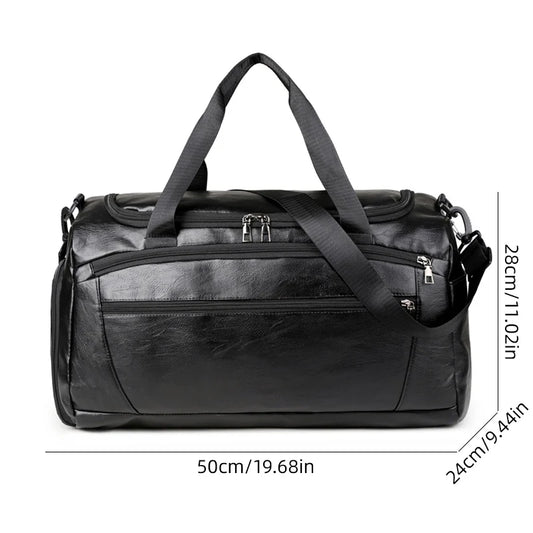Pu large travel gym handbag shoes pocket waterproof multi-compartment design - product image