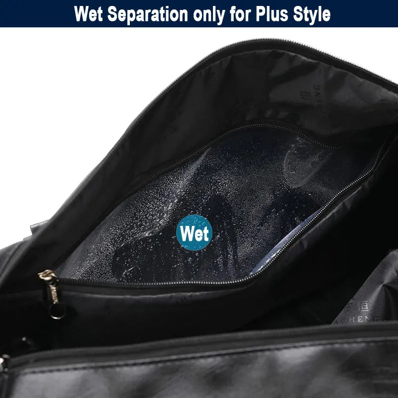 Pu leather gym bag with wet dry separation independent shoes pocket - product image