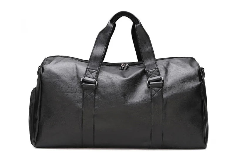 Pu leather gym bag with wet dry separation independent shoes pocket - product image