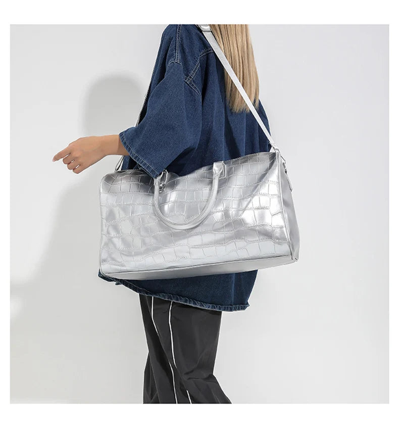 Pu multifunctional women's fitness shoulder bag with adjustable strap - product image