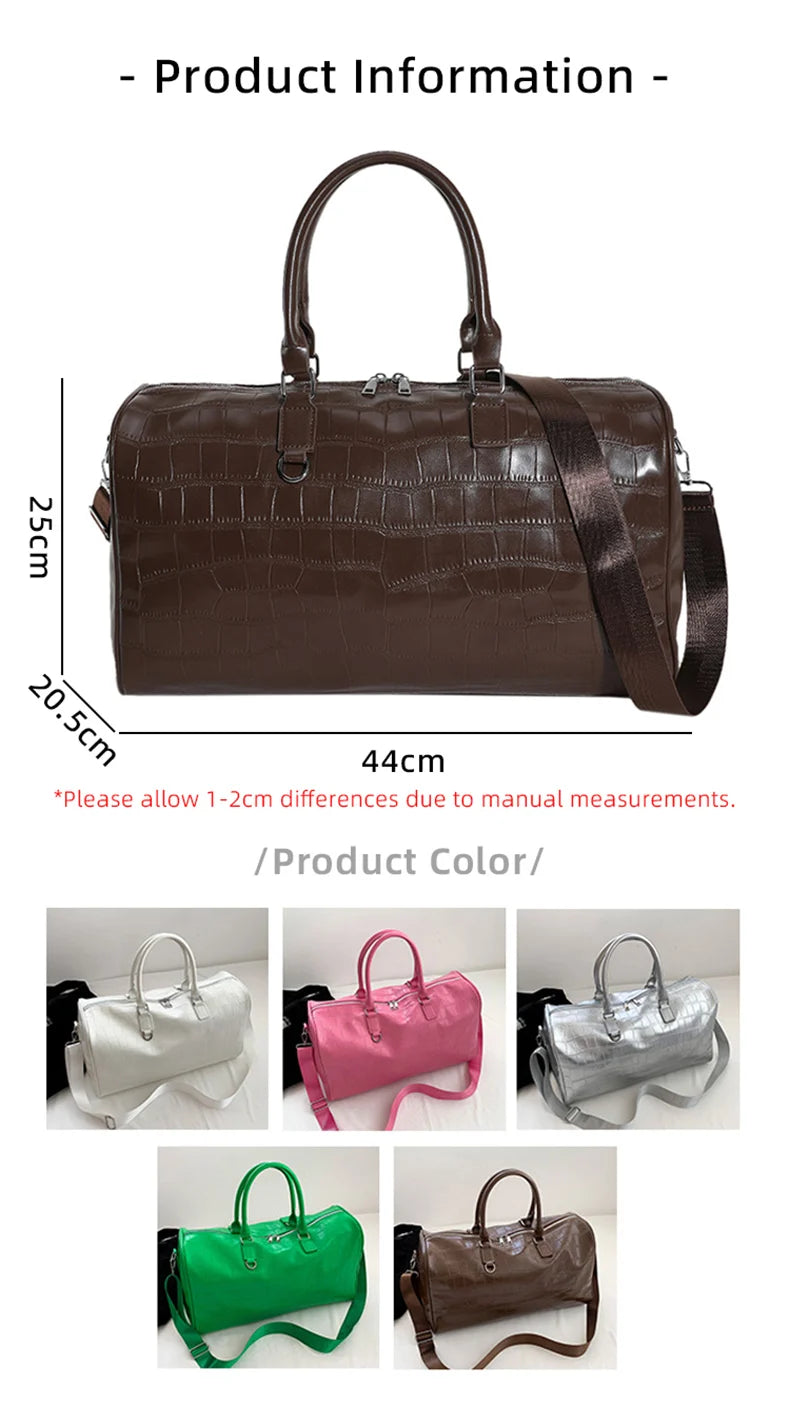 Pu multifunctional women's fitness shoulder bag with adjustable strap - product image