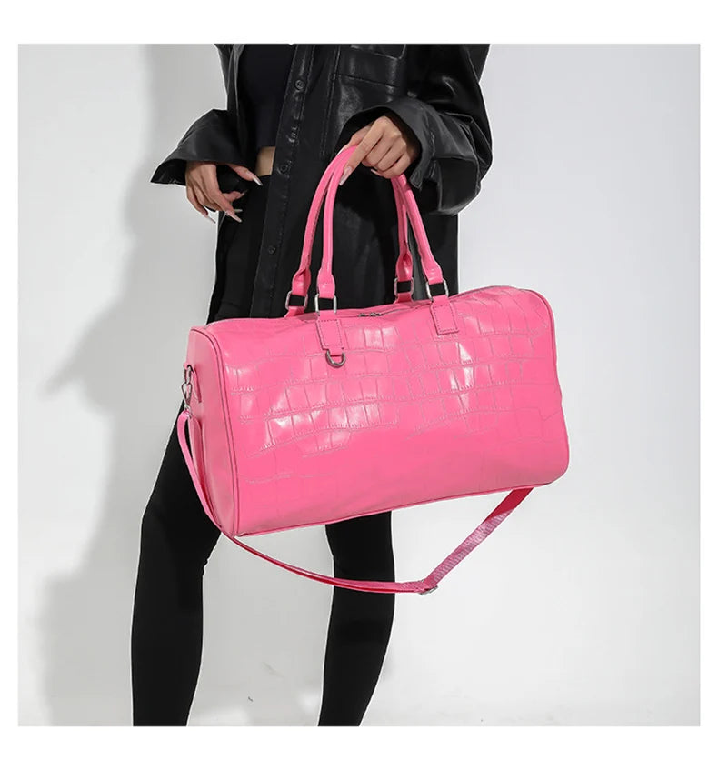 Pu multifunctional women's fitness shoulder bag with adjustable strap - product image
