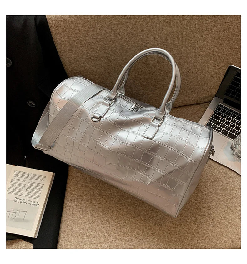 Pu multifunctional women's fitness shoulder bag with adjustable strap - product image