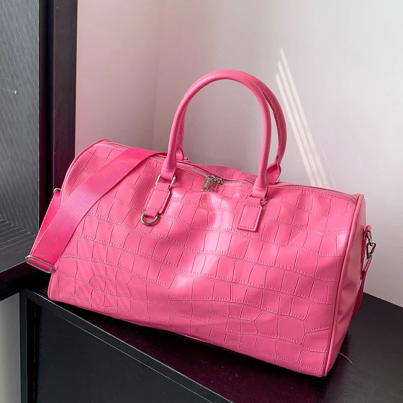 Pu multifunctional women's fitness shoulder bag with adjustable strap - product image