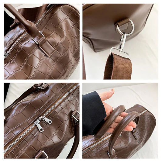 Pu multifunctional women's fitness shoulder bag with adjustable strap - product image