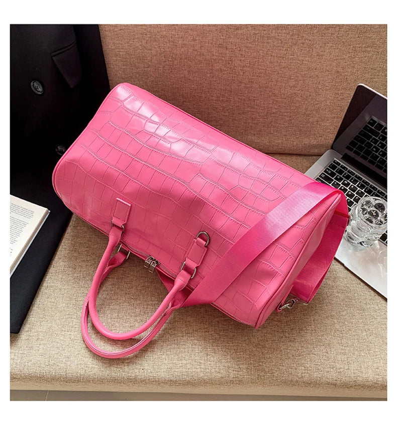 Pu multifunctional women's fitness shoulder bag with adjustable strap - product image