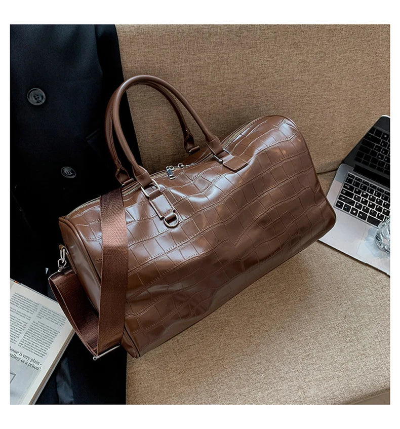 Pu multifunctional women's fitness shoulder bag with adjustable strap - product image