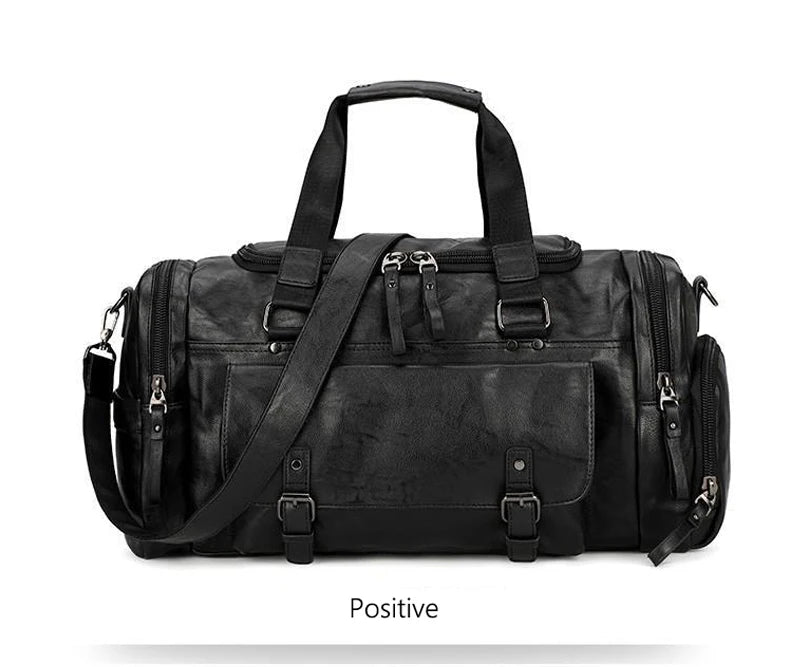 Pu waterproof gym bag with soft handle and shoe compartment - product image