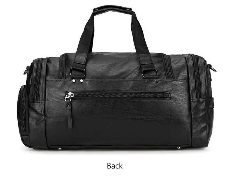 Pu waterproof gym bag with soft handle and shoe compartment - product image