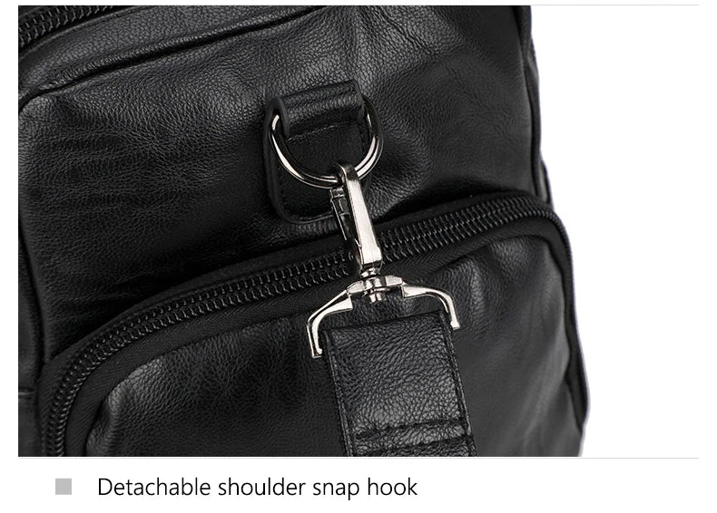 Pu waterproof gym bag with soft handle and shoe compartment - product image