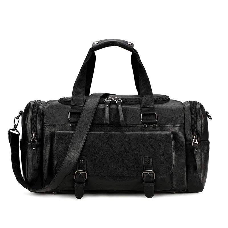 Pu waterproof gym bag with soft handle and shoe compartment - product image