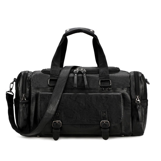 Pu waterproof gym bag with soft handle and shoe compartment - product image