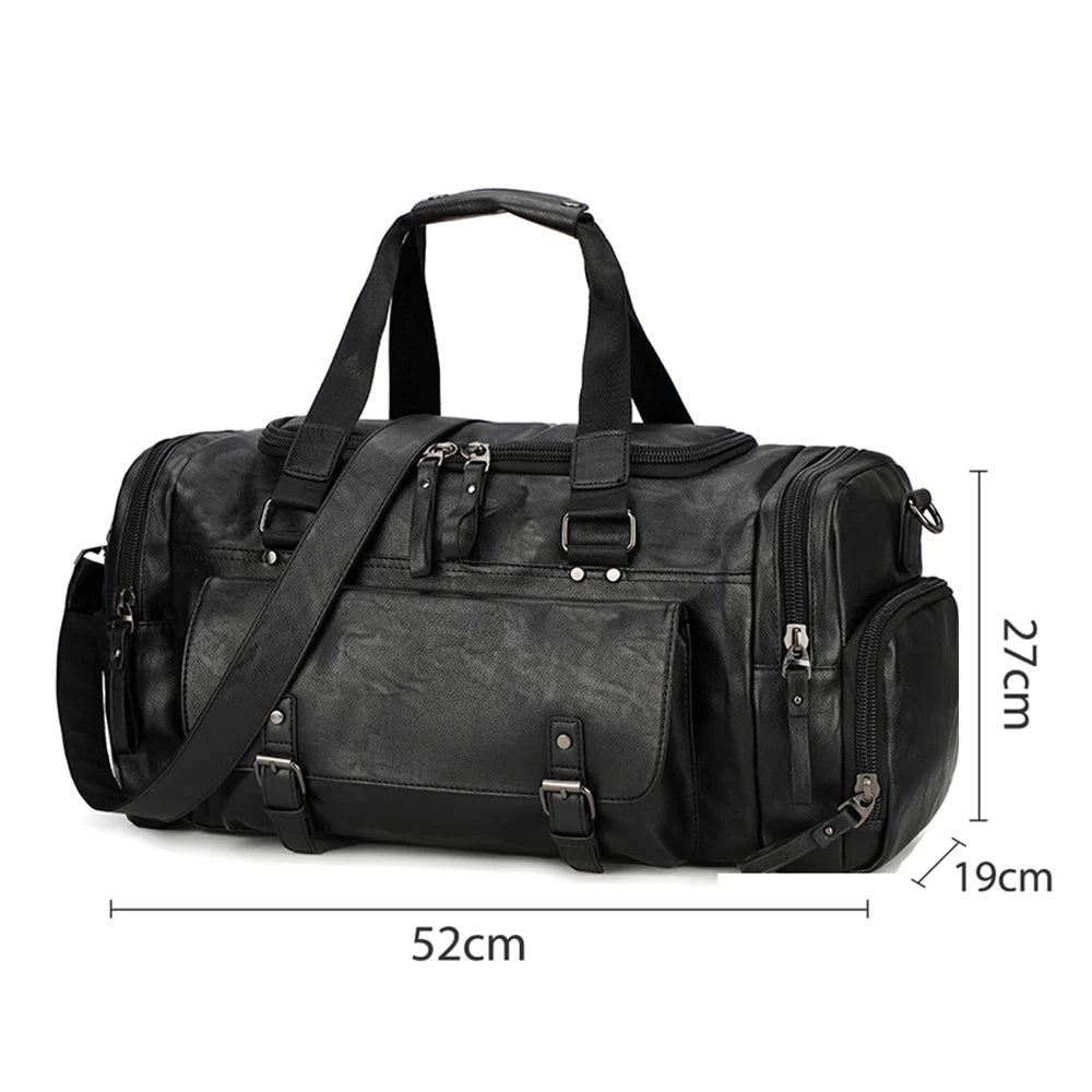 Pu waterproof gym bag with soft handle and shoe compartment - product image