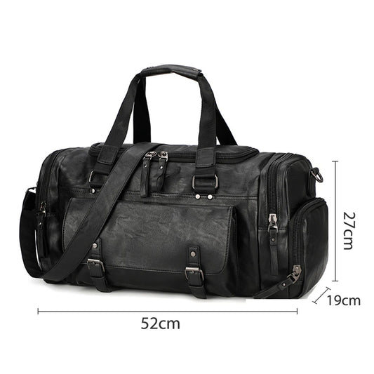 Pu waterproof gym bag with soft handle and shoe compartment - product image
