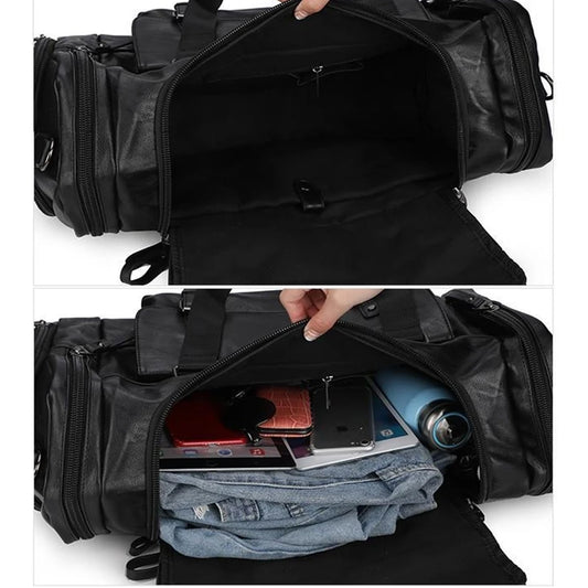 Pu waterproof gym bag with soft handle and shoe compartment - product image