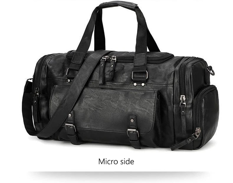 Pu waterproof gym bag with soft handle and shoe compartment - product image