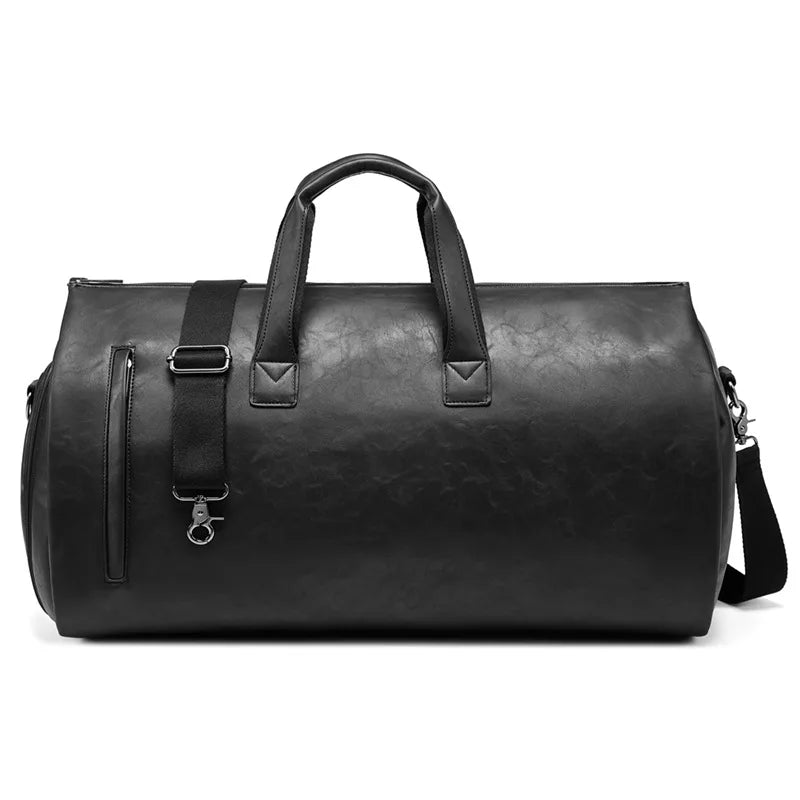Pu waterproof large capacity sports handbag with shoe and suit compartments - product image
