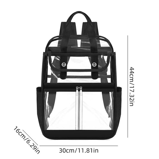 Pvc transparent clear backpack waterproof multi-pocket outdoor travel rucksack - product image