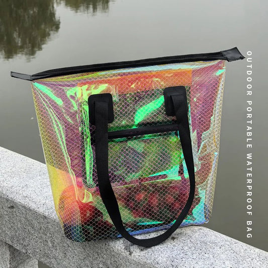 Pvc waterproof sports duffel bag transparent jelly design lightweight portable - product image