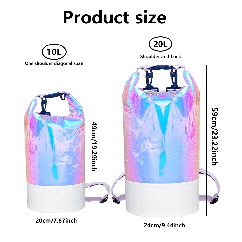 Pvc waterproof swimming beach bag for outdoor water sports with adjustable strap - product image