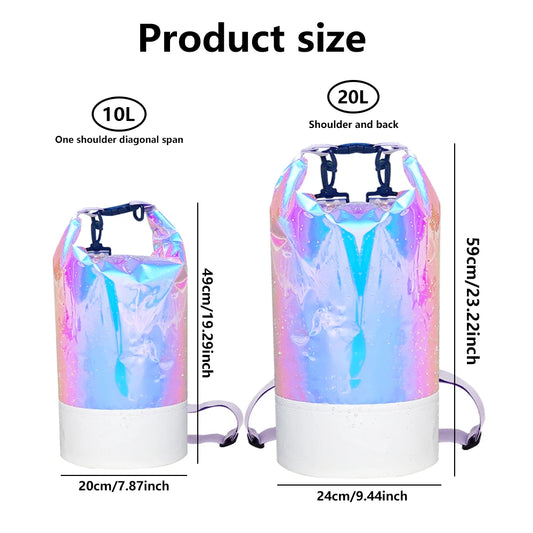 Pvc waterproof swimming beach bag for outdoor water sports with adjustable strap - product image