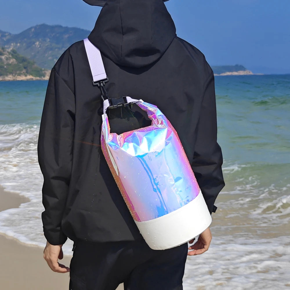 Pvc waterproof swimming beach bag for outdoor water sports with adjustable strap - product image