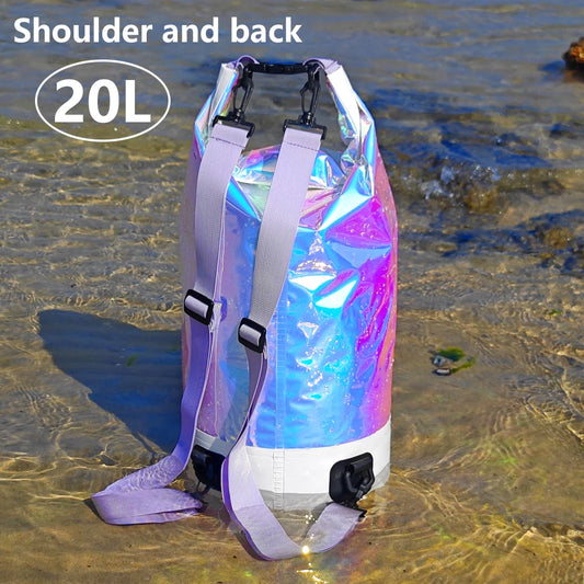 Pvc waterproof swimming beach bag for outdoor water sports with adjustable strap - product image