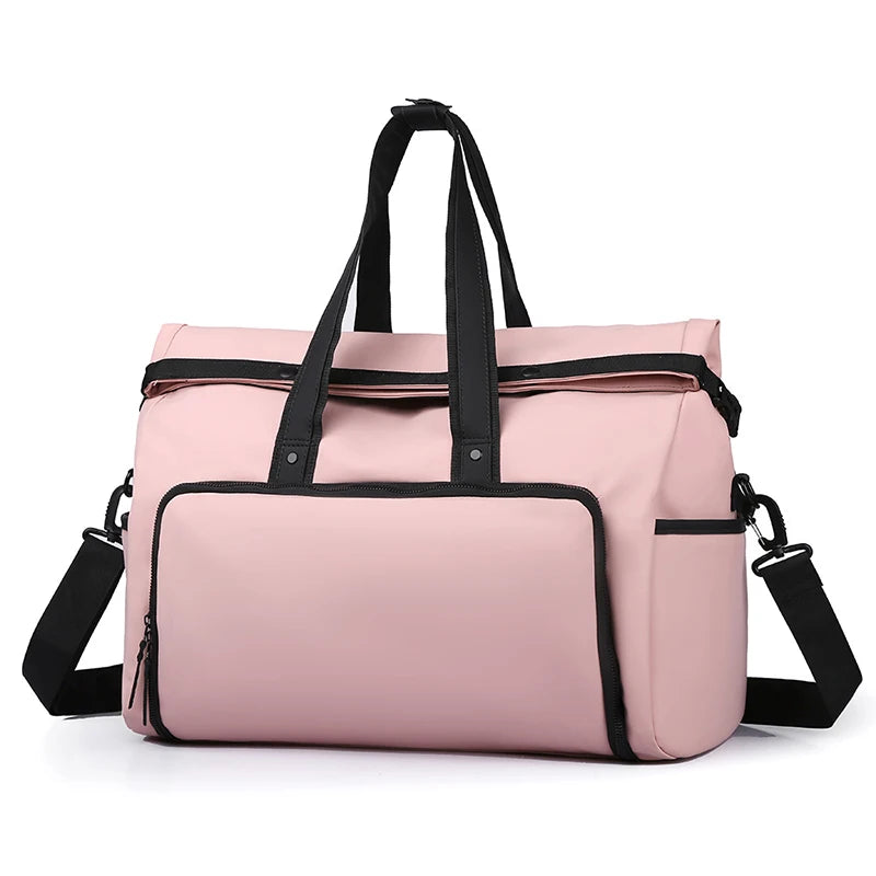 Rolled top dry wet separation fitness duffel backpack outdoor hiking climbing - product image