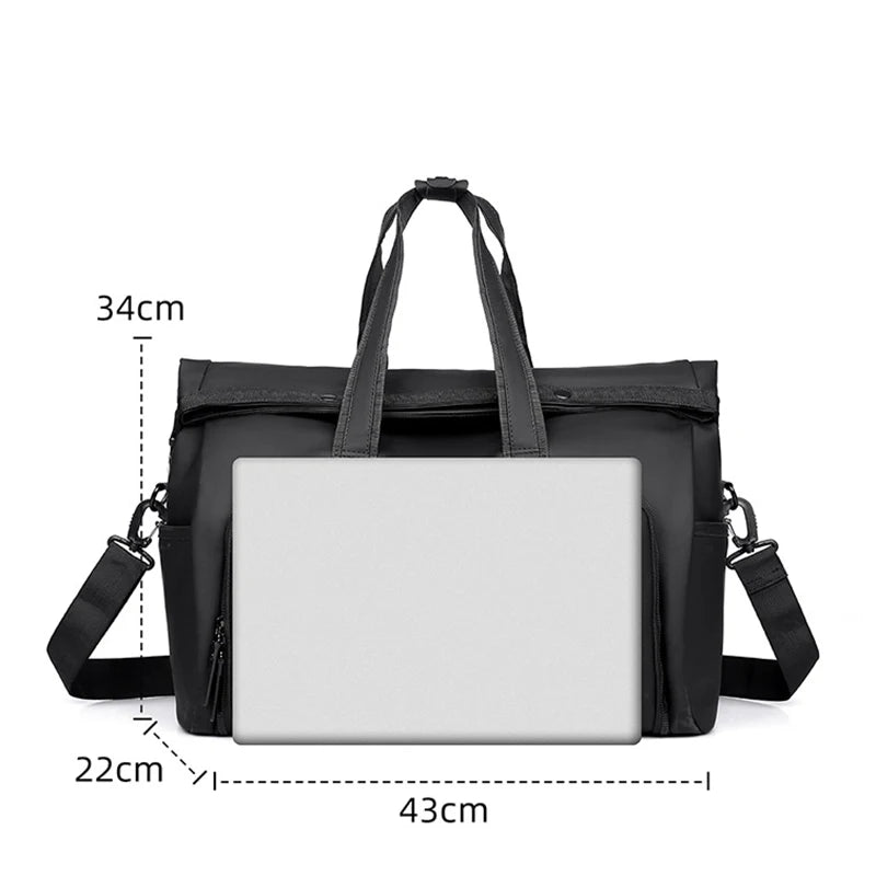 Rolled top dry wet separation fitness duffel backpack outdoor hiking climbing - product image