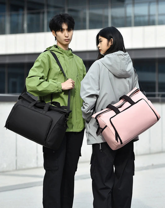 Rolled top dry wet separation fitness duffel backpack outdoor hiking climbing - product image