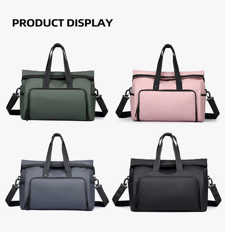 Rolled top dry wet separation fitness duffel backpack outdoor hiking climbing - product image