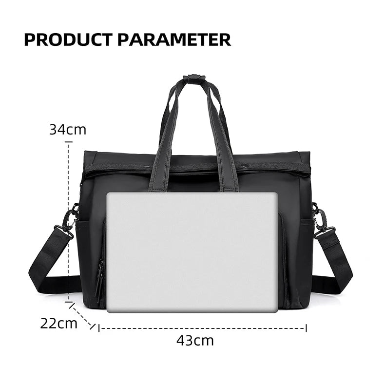 Rolled top dry wet separation fitness duffel backpack outdoor hiking climbing - product image