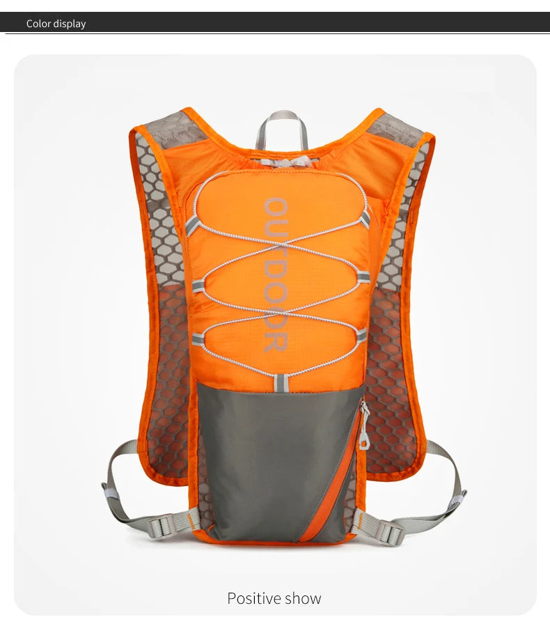 Running hydrating vest backpack with water bladder and reflective strips nylon - product image