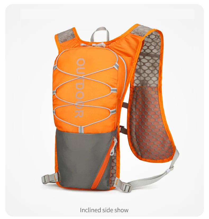 Running hydrating vest backpack with water bladder and reflective strips nylon - product image