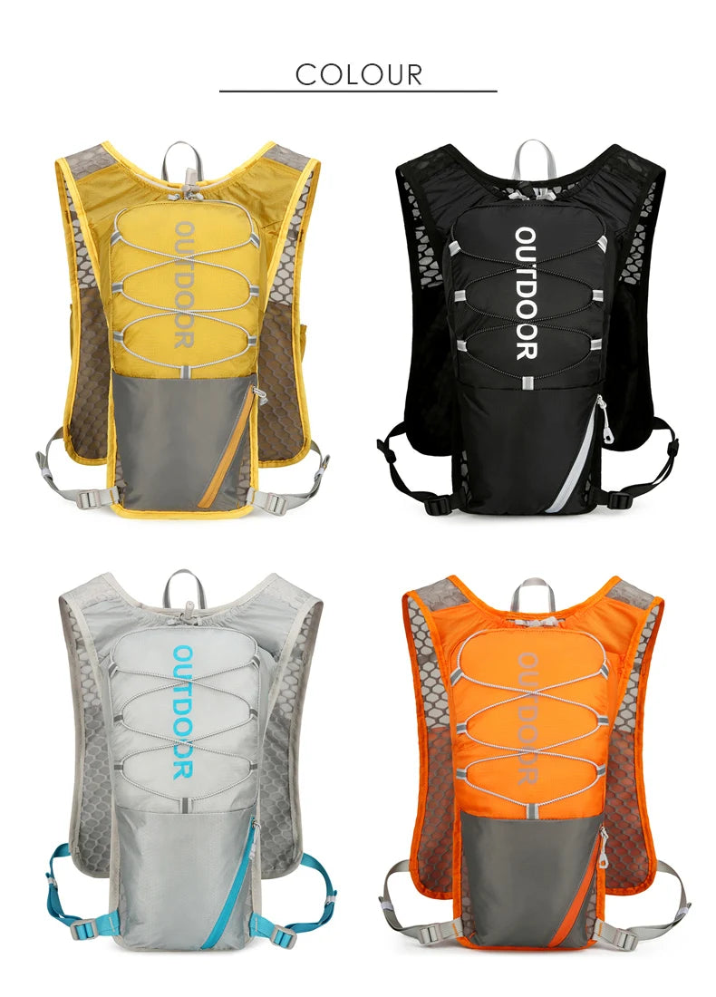 Running hydrating vest backpack with water bladder and reflective strips nylon - product image
