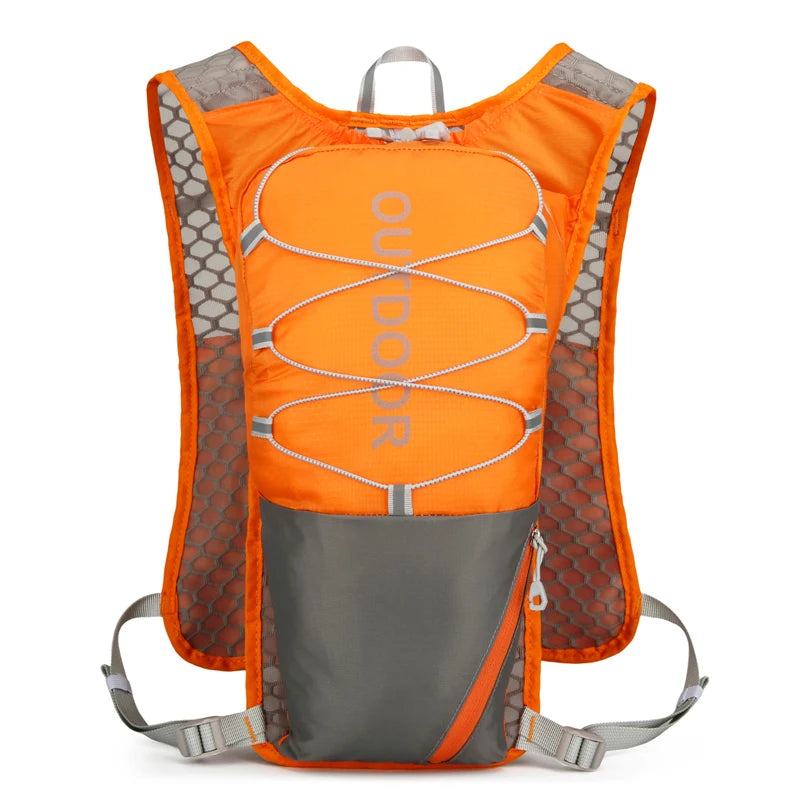 Running hydrating vest backpack with water bladder and reflective strips nylon - product image