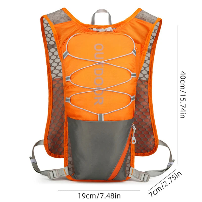 Running hydrating vest backpack with water bladder and reflective strips nylon - product image