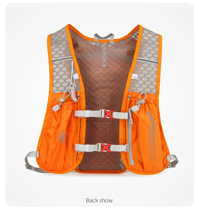 Running hydrating vest backpack with water bladder and reflective strips nylon - product image