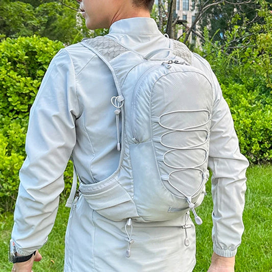 Running vest hydrating backpack with reflective strips and multi-compartment nylon - product image