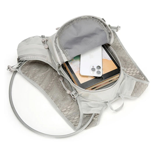 Running vest hydrating backpack with reflective strips and multi-compartment nylon - product image