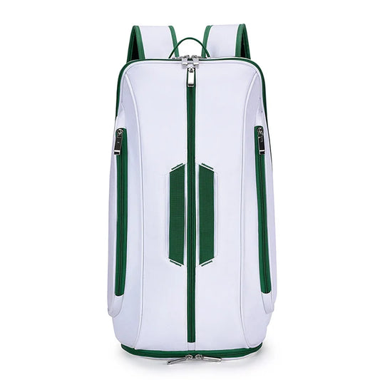 Silicone badminton tennis racket backpack with separate shoe compartment - product image