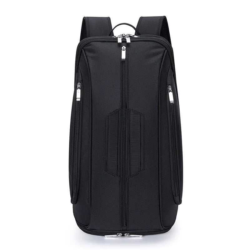 Silicone badminton tennis racket backpack with separate shoe compartment - product image